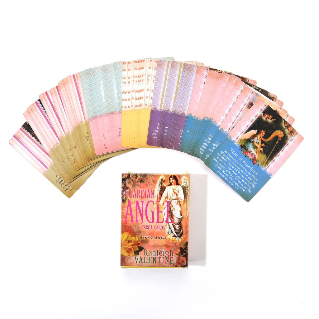 Combo Bộ Guardian Angel Tarot Cards H15 A 78-Card Deck Cao Cấp và Túi Nhung Đựng Tarot