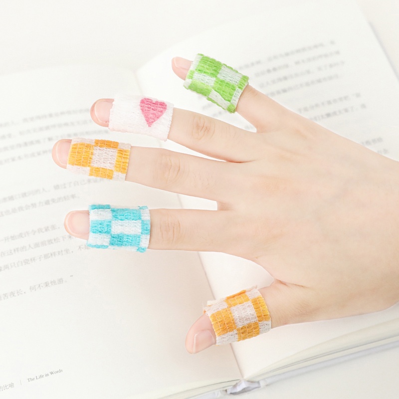 Băng quấn ngón tay tự dính nhiều màu sắc dễ thương co giãn dành cho học sinh