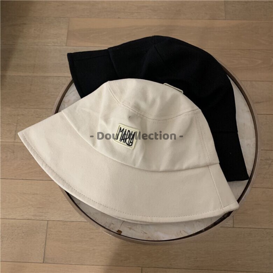 Mũ bucket nam nữ Cotton trơn thêu họa tiết MARI chống nắng thời trang xuân và hè phong cách Nhật Bản - Mã NV048