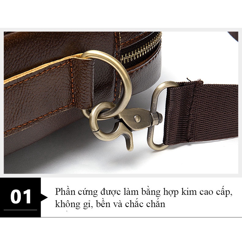 Túi xách nam da bò công sở cao cấp phong cách Châu Âu mã 2019