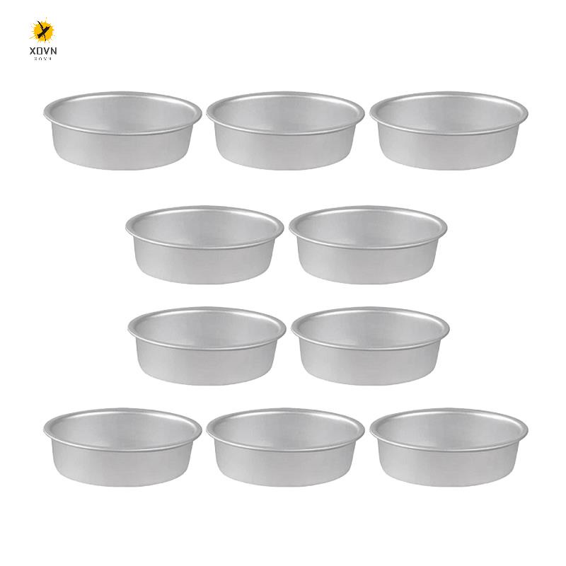 Set 10 khuôn làm bánh mini hình bầu dục bằng hợp kim nhôm
