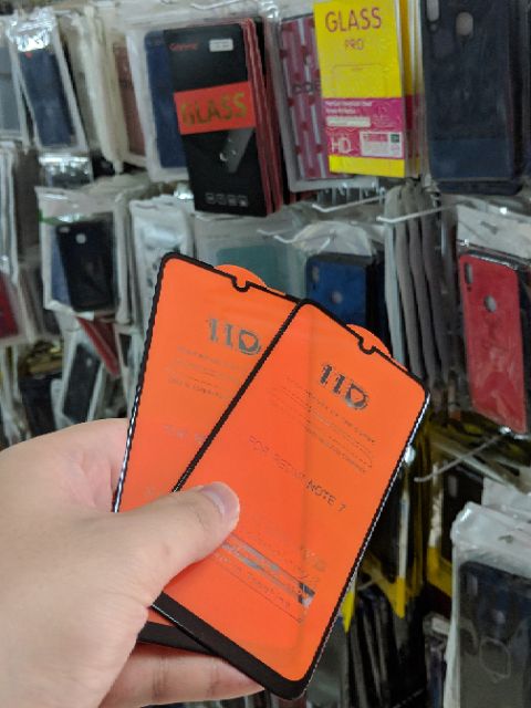 Cường lực 11D Redmi Note 7 / 7 Pro FREESHIP Từ 50k Full màn Full keo ôm màn 2.5D cao cấp ( Đen )để
