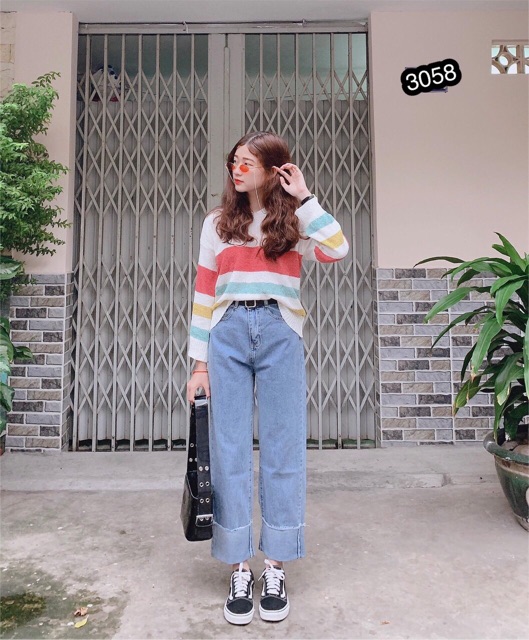 Quần Baggy Ống Rộng Simple Gấp Lai 🔥