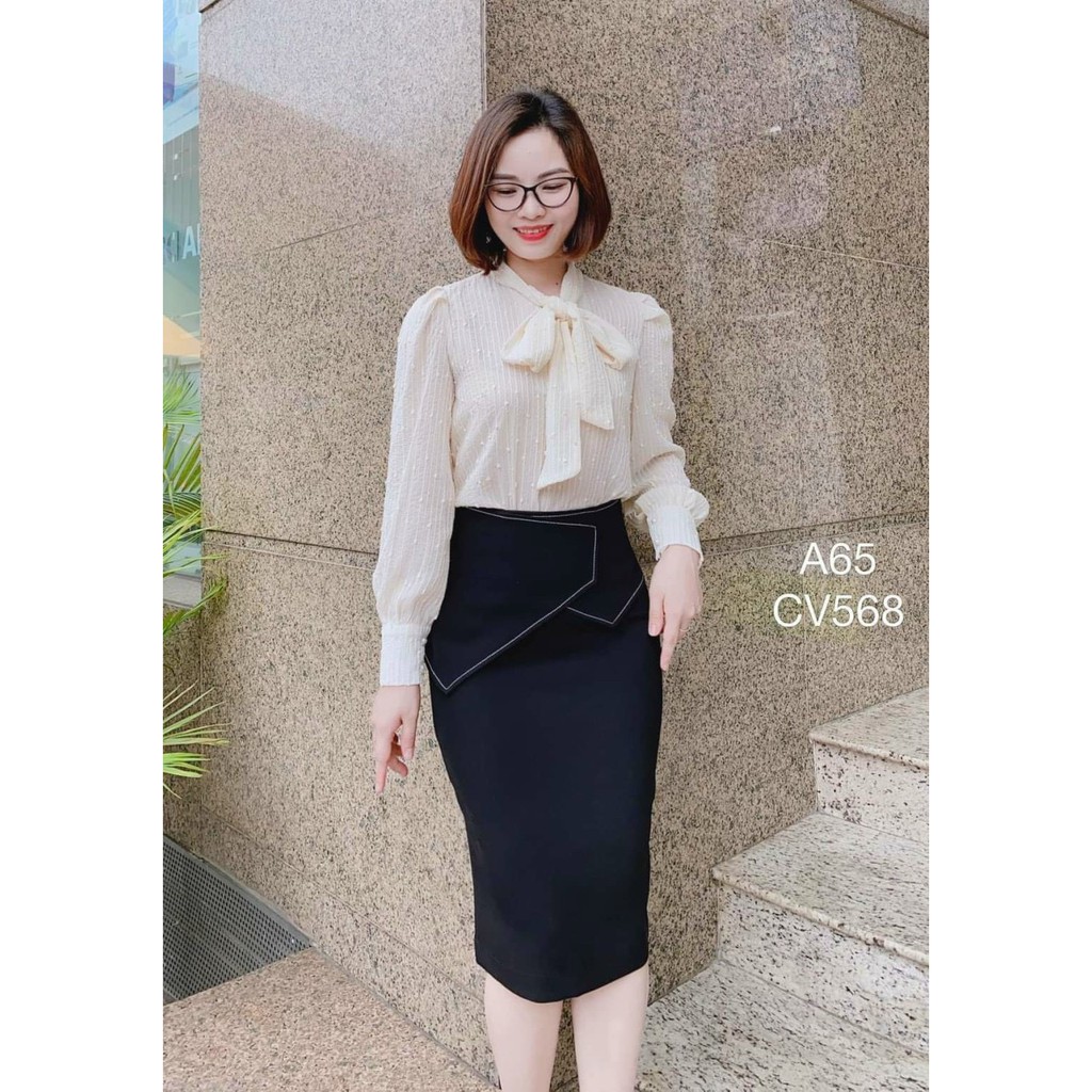 Chân váy, chân váy bút chì phối vạt lá tôn dáng Lake Fashion | BigBuy360 - bigbuy360.vn