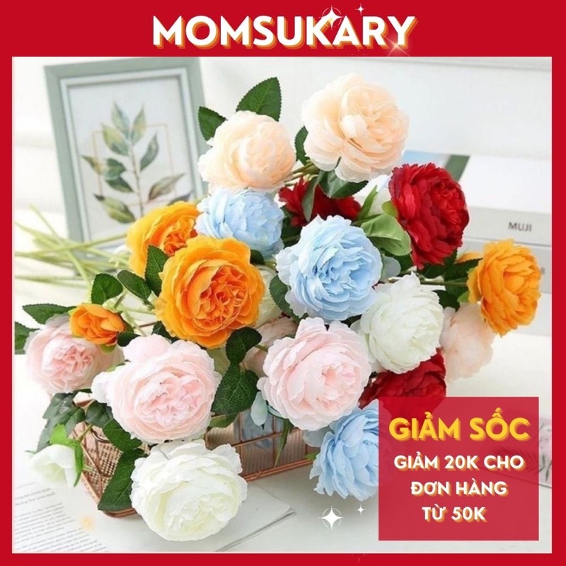 HOA HỒNG LỤA MẪU ĐƠN LOẠI CÂY 1 BÔNG - HOA LỤA TRANG TRÍ CAO CẤP CỦA MOMS MÃ HL03