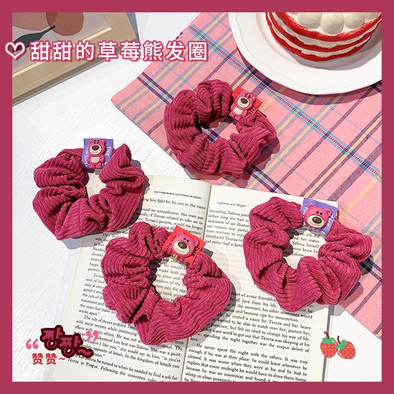 Dây Cột Tóc Vải Màu Tím In Họa Tiết Hoạt Hình Xinh Xắn