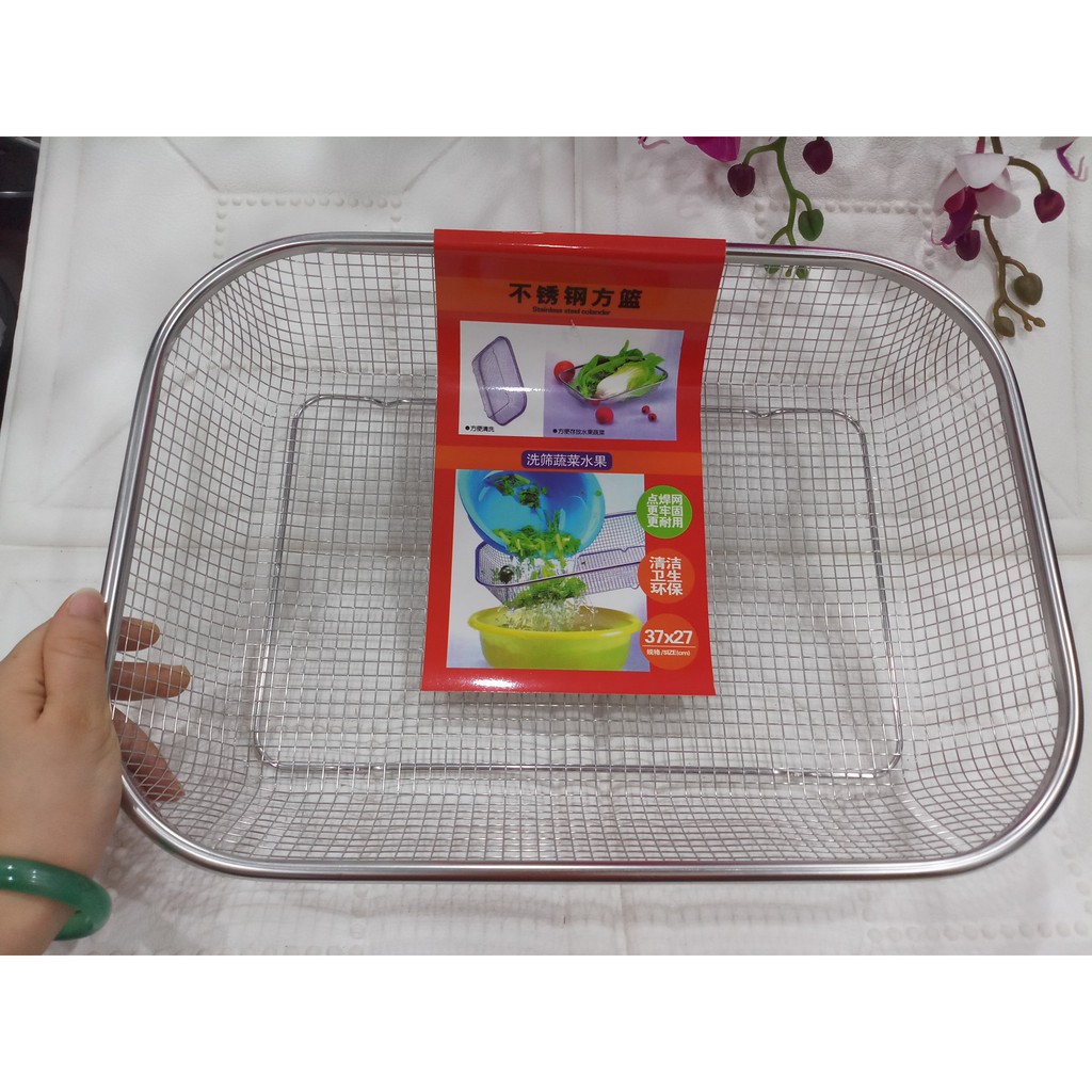 RỔ LƯỚI VUÔNG INOX ĐA NĂNG