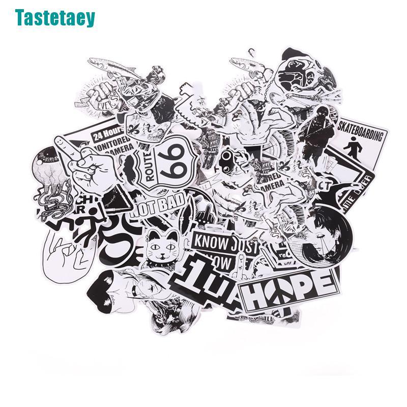 Bộ 100 miếng hình dán tông trắng đen phong cách graffiti | BigBuy360 - bigbuy360.vn