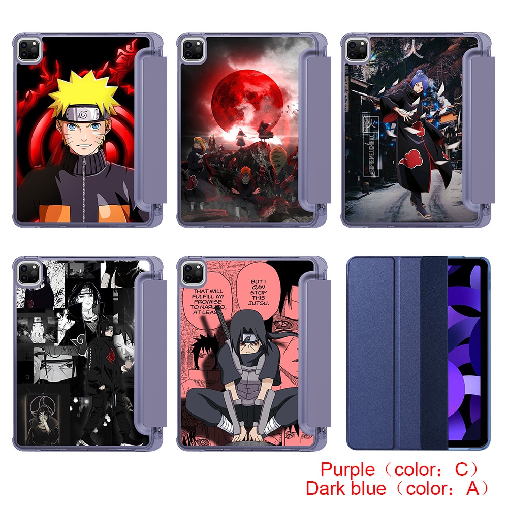 Ốp Máy Tính Bảng Silicon Mềm Hình Naruto Sasuke Hoa Oải Hương Màu Tím 1J Cho iPad 7 8 9 Pro Mini4 Mini5 Air2 Air3 Air4 2022