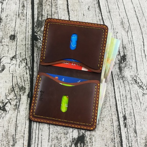 Ví nam da bò, bóp ví nam mẫu đứng da thật handmade - VN2726