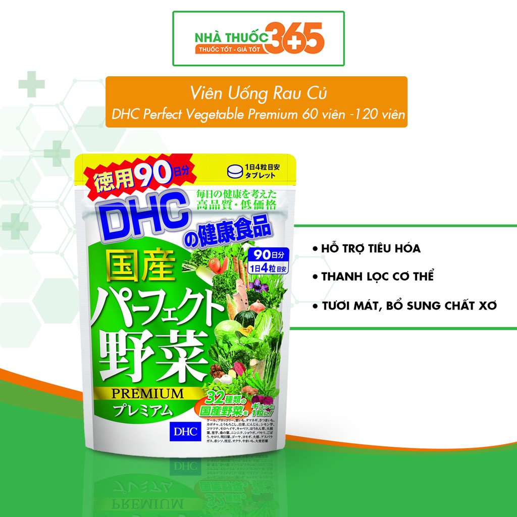 Viên Uống Rau Củ DHC Perfect Vegetable - Premium Giúp Tiêu Hoá Tốt, Nâng Cao Sức Khoẻ