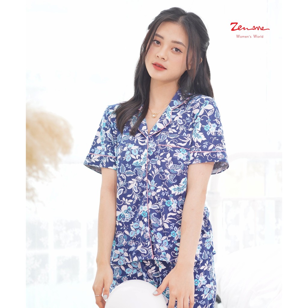 [Mã LT50 giảm 50K đơn 150K] Đồ bộ mặc nhà Zen Me pijama nữ cộc tay quần đùi chất liệu chuẩn cotton mùa hè | BigBuy360 - bigbuy360.vn