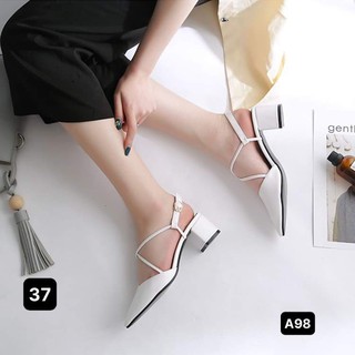 Giày cao gót nữ đẹp gót vuông 6cm dây phối hiện đại Dily chính hãng