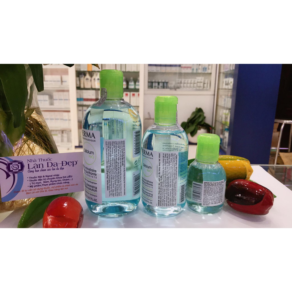 Nước tẩy trang Bioderma Sebium H2O chai xanh dịu nhẹ không cồn làm sạch sâu dành cho da dầu da mụn chai 100ml đến 500ml