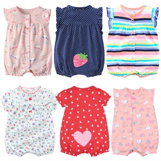 baby girls summer newborn clothing sleeveless baby rompers pure cotton cartoon infant body suit stay home jumpsuit pajamas