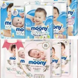 Bỉm dán/quần moony các size nb90/s84/m64/m58/l54/l44/xl38/xxl26