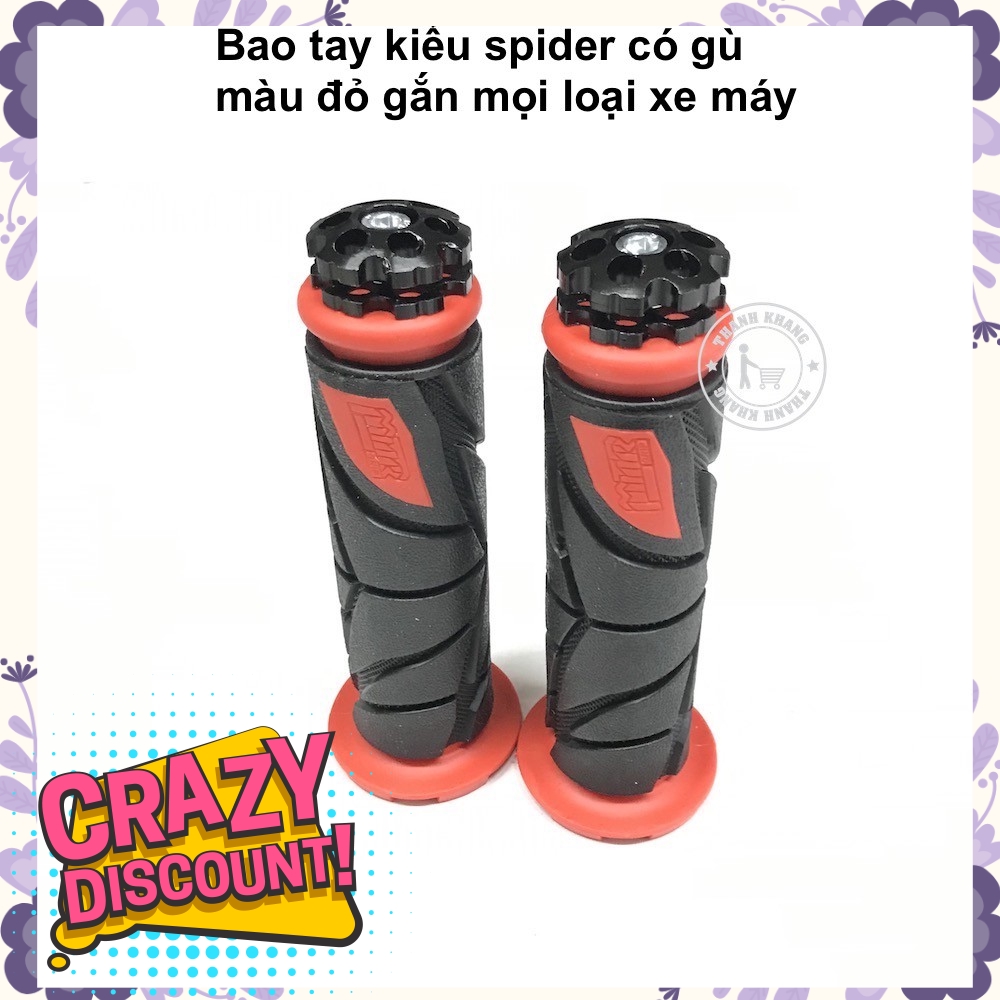 Bao tay xe máy kiểu spider có gù gắn mọi loại xe thanh khang màu đỏ 006001378