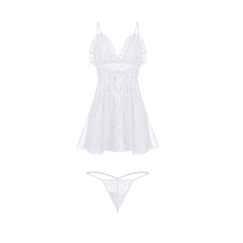 Set đầm ngủ xuyên thấu kèm quần lót dây gợi cảm cho nữ