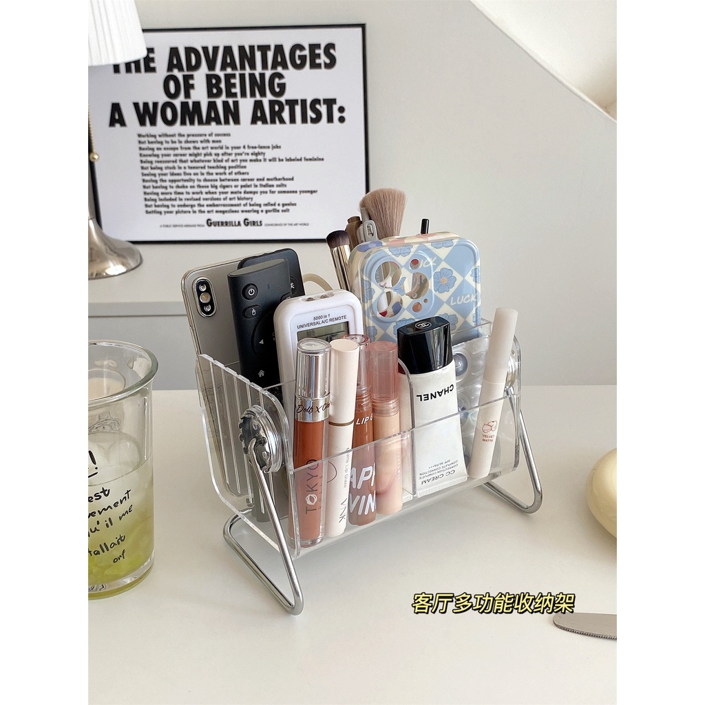 Hộp Đựng Điều Khiển Từ Xa / Mỹ Phẩm Để Bàn Bằng Acrylic Trong Suốt Tiện Dụng Cho Phòn