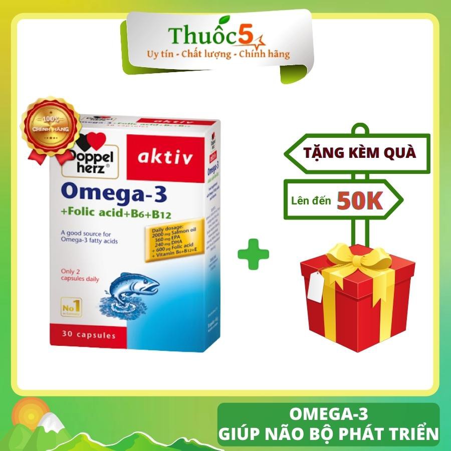 Dầu Cá Doppel Herz Aktiv Omega-3 + Folic Acid + B6 + B12 tăng cường thị lực mắt