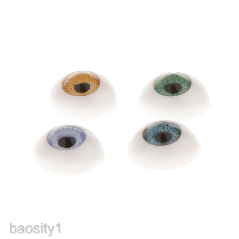 1 [Baosity] 16 Miếng Mắt Nhựa Hình Bầu Dục Làm Đồ Chơi Búp Bê 5mm 6mm