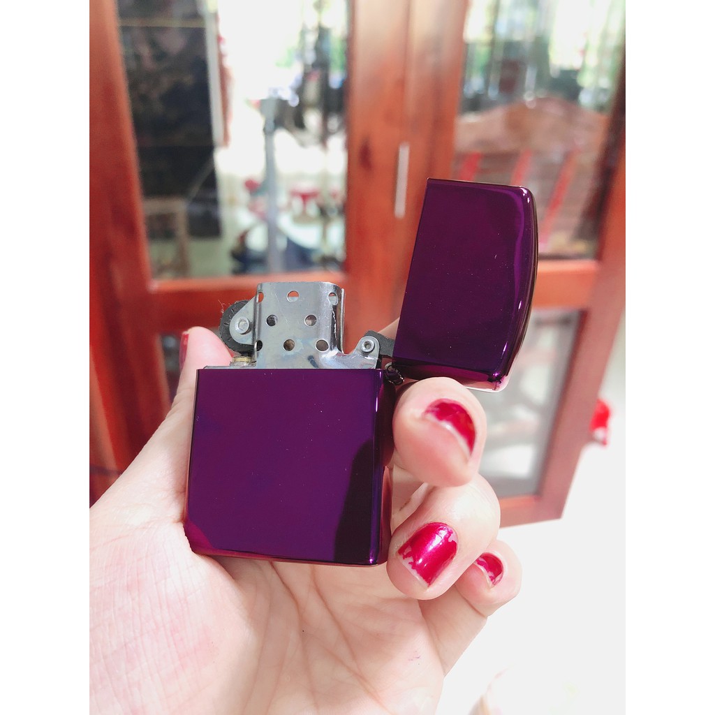 Vỏ Bật Lửa Zippo Màu Tím - HỘP QUẸT ZIPPO MÀU TÍM