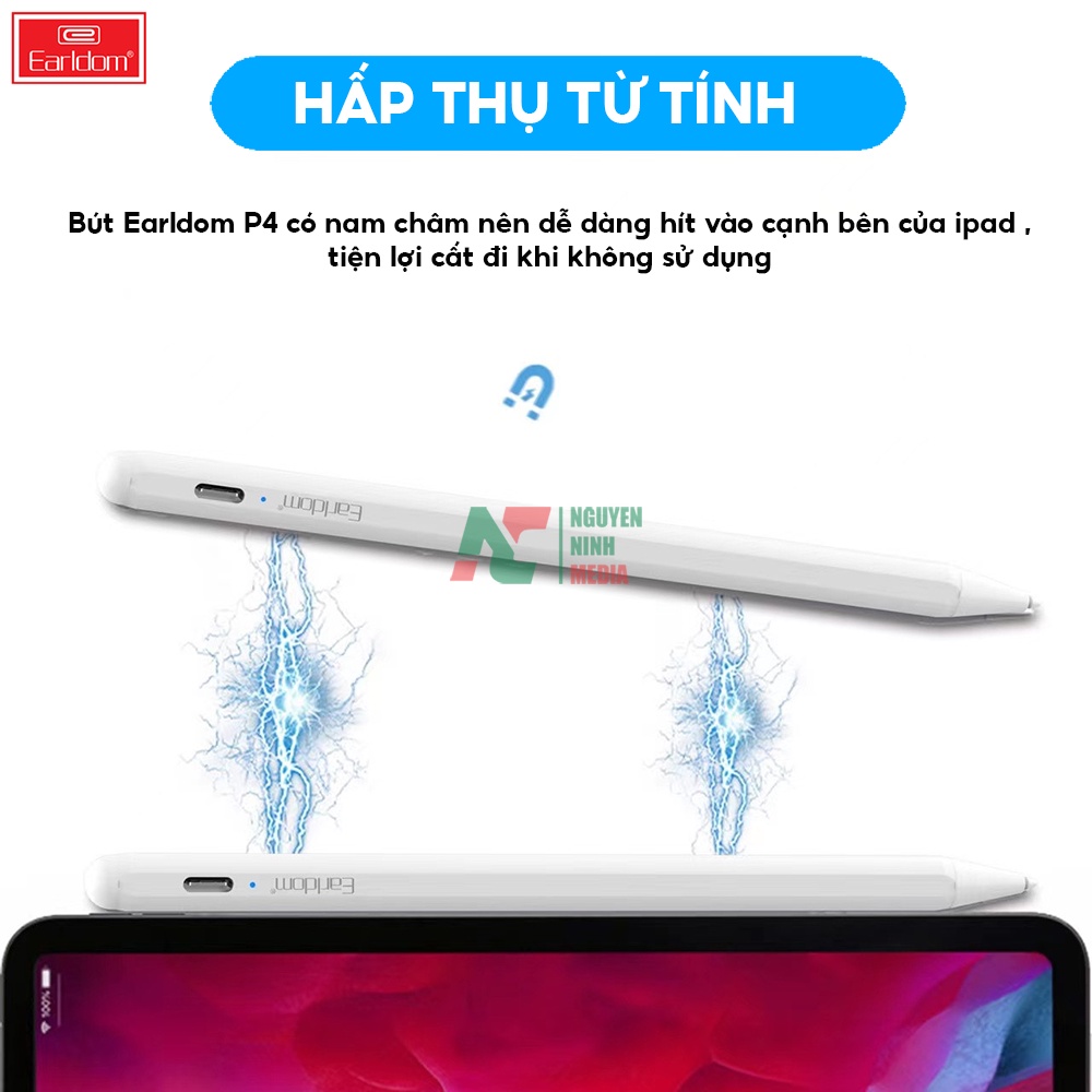 Bút Cảm Ứng Chống Tì Tay (Palm Rejecttion) Earldom ET - P4 Dành Riêng Cho iPad - Hàng Chính Hãng