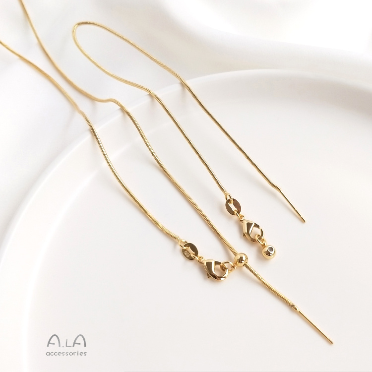 [Little Blu] Dây Chuyền Xương Rắn Bằng Đồng Che Phủ Cao Cấp Màu Sắc Vàng 14K Thông Dụng Làm Vòng Tay Dây Chuyền