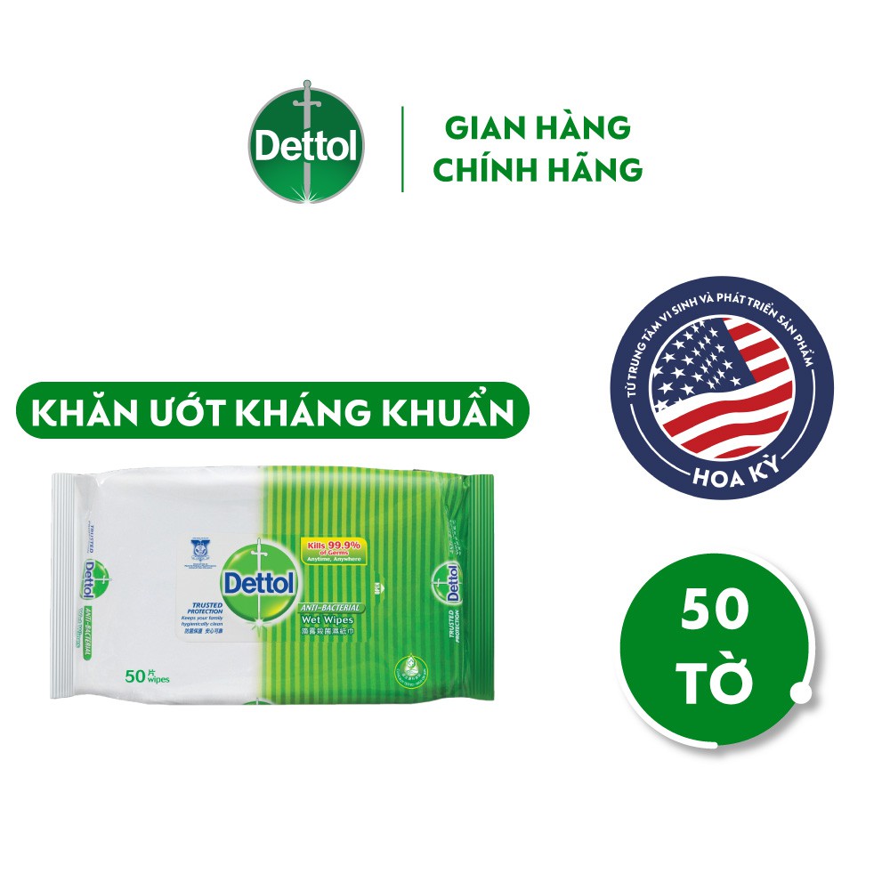 [Mã FMCGMALL -8% đơn 250K] Khăn ướt Dettol kháng khuẩn