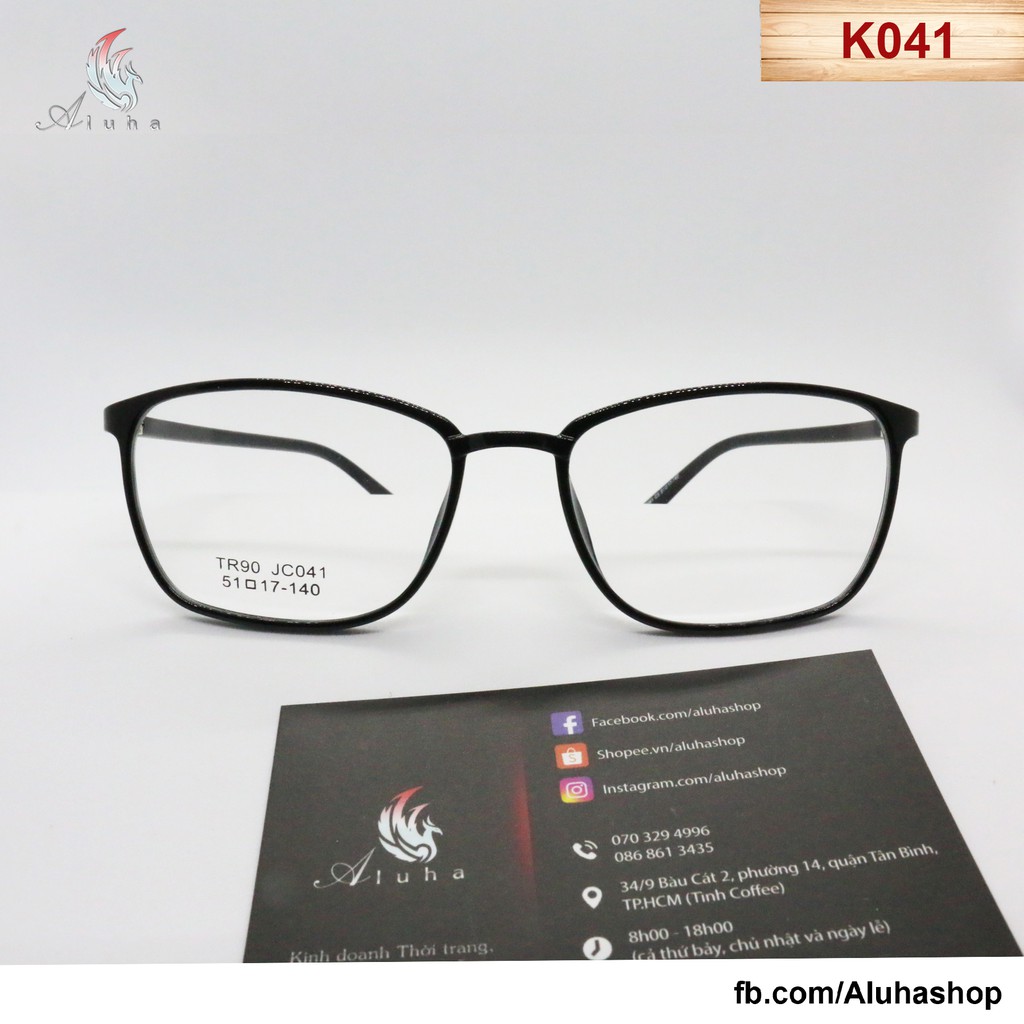 Gọng kính nhựa TR90 cao cấp kiểu dáng classic tinh tế - K041 - Aluha
