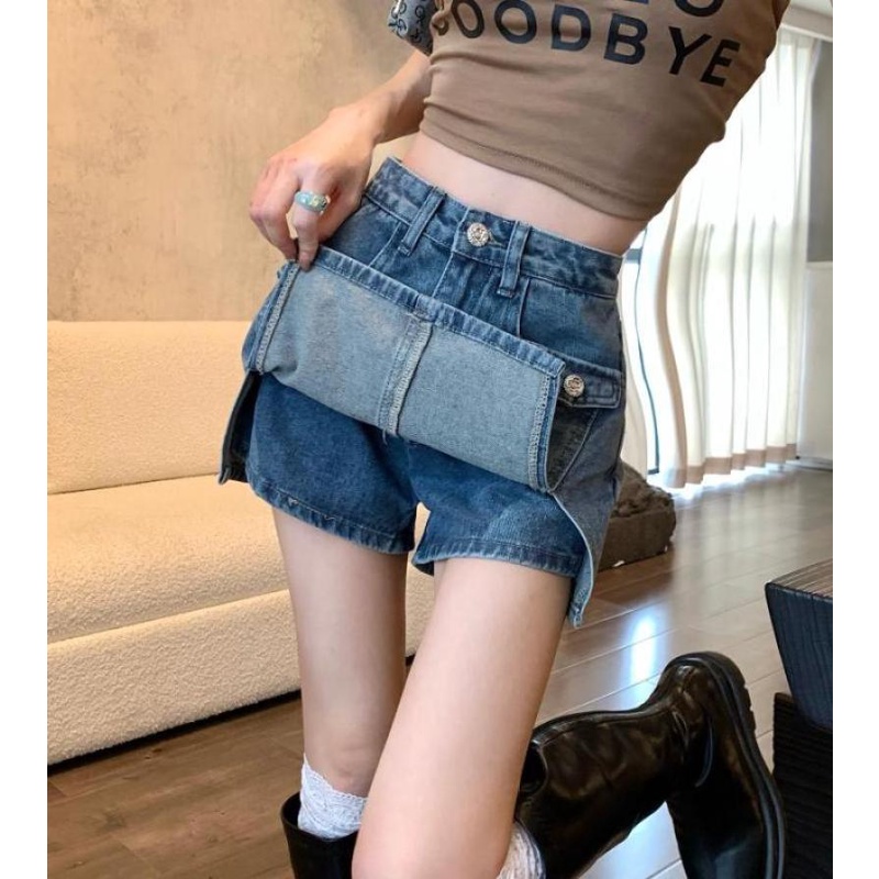 Quần Short Jean Nữ Xẻ Tà Thời Trang