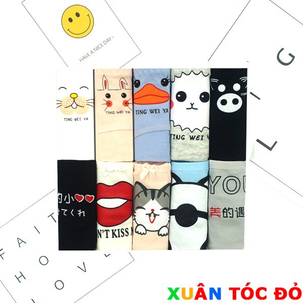 SỈ ZALO RẺ HƠN NHIỀU_ Quần Lót 10 Kiểu Mặt Loại Vật Siêu Kute 10008