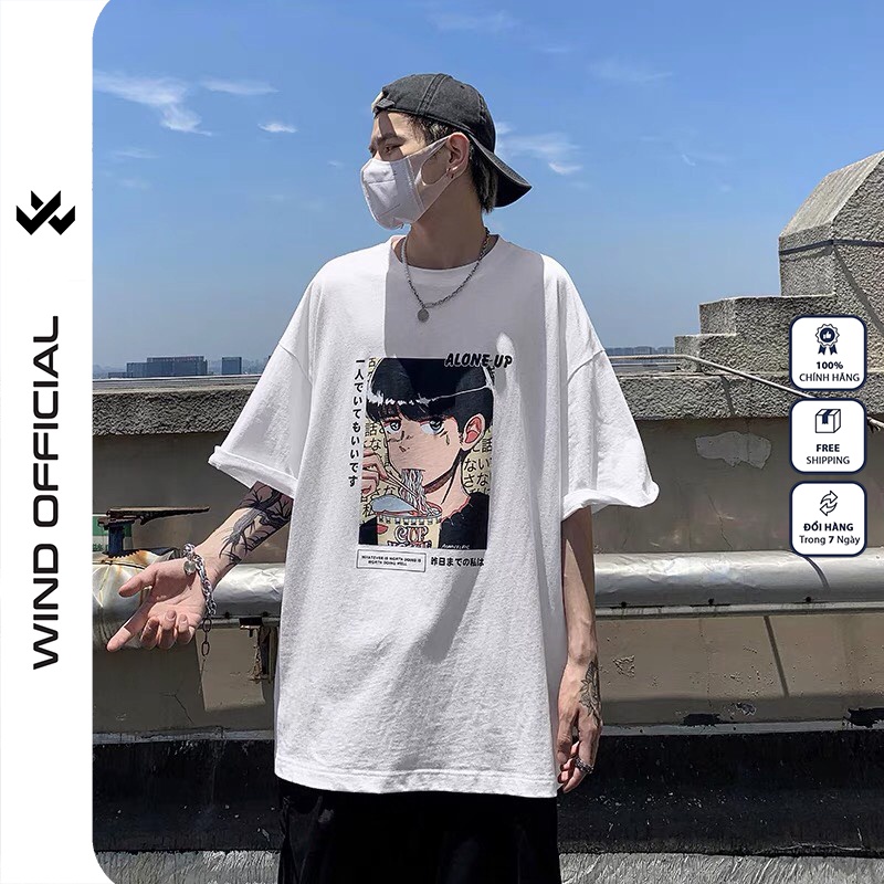 Áo phông unisex form rộng WIND bản Premium tay lỡ oversize Boy Mỳ thời trang nam nữ | BigBuy360 - bigbuy360.vn