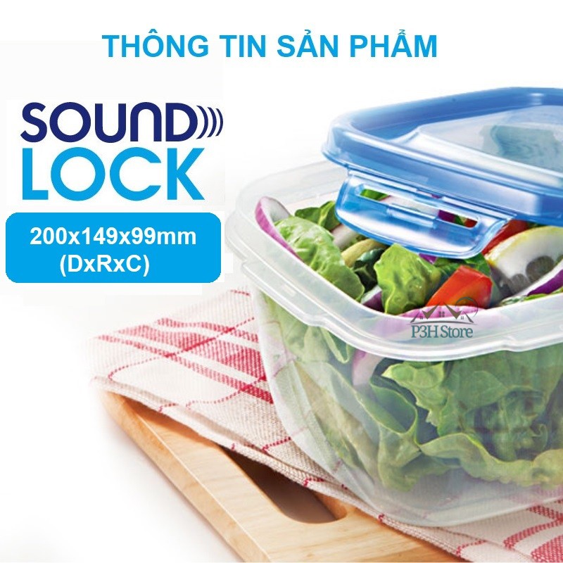 Hộp bảo quản Lock&amp;Lock Sound Lock dung tích 1.5L hình chữ nhật LEP552