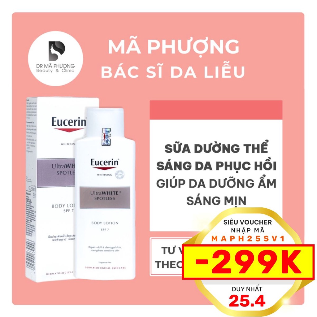 [CHÍNH HÃNG] SỮA DƯỠNG THỂ TRẮNG DA - Eucerin White Therapy Whitening Body Lotion SPF 7 250ml