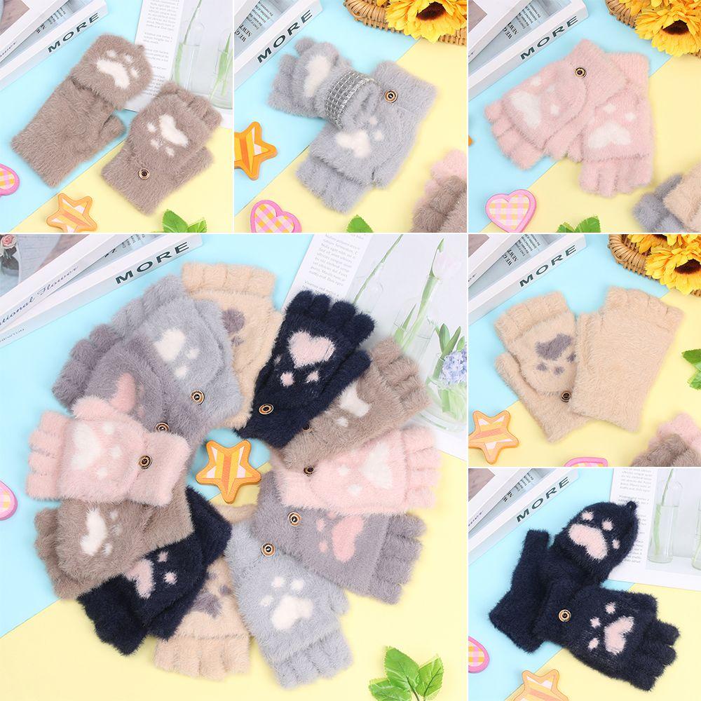 1 Đôi Găng Tay Giữ Ấm Mùa Đông Bằng Nhung Dày Dặn Cho Bé