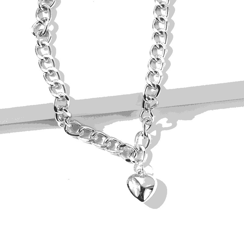 Vòng Cổ Choker Hình Ổ Khóa Trái Tim Màu Vàng/ Bạc Phong Cách Thời Trang Mới Cho Nữ