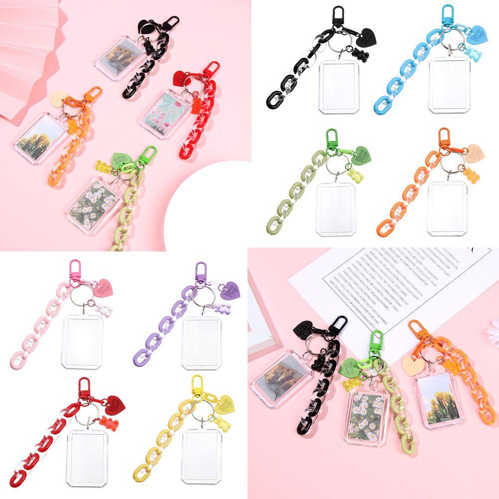 Móc Chìa Khóa / Thẻ Bằng Acrylic Chống Thấm Nước Màu Sắc Ngọt Ngào Tiện Dụng Giá Đỡ