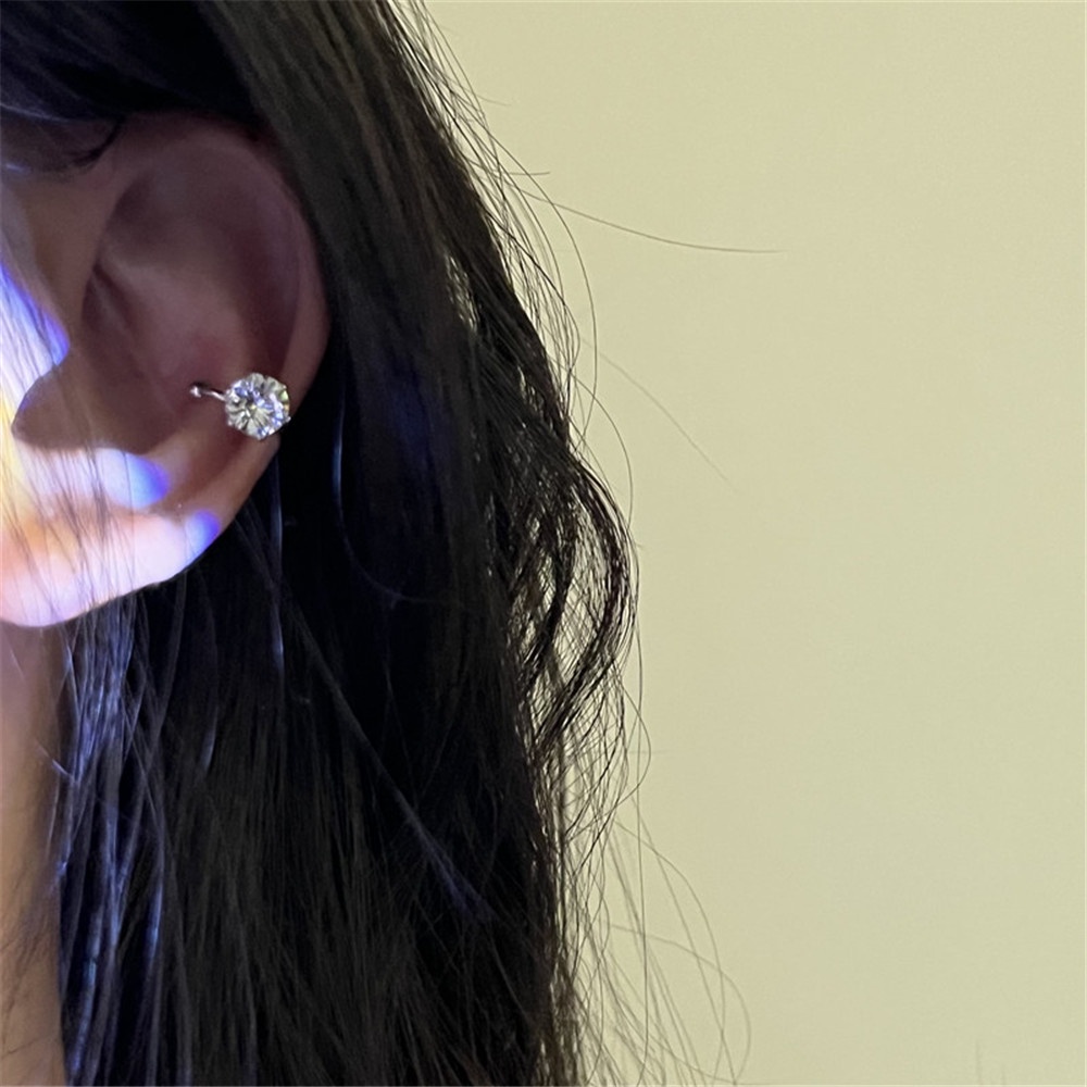 Khuyên Kẹp Vành Tai Mini Đính Đá Lấp Lánh Đơn Giản Cho Nữ