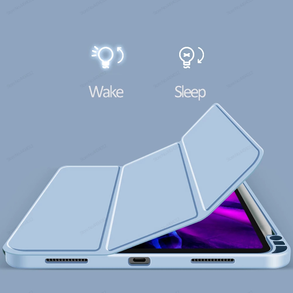 Bao da máy tính bảng nắp gập siêu mỏng cho Ipad Pro 11 2021 2020 2018 Pro 12.9 Air 4 10.9