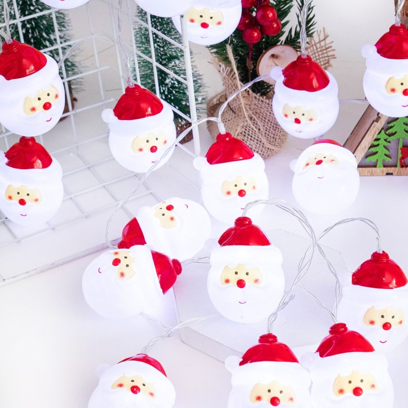 Dây Đèn LED 10 Bóng Hình Ông Già Noel Trang Trí Giáng Sinh