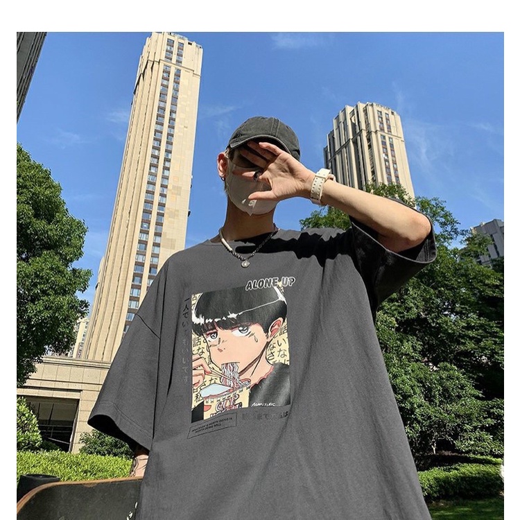 Áo phông nam nữ ,áo thun tay lỡ form rộng shopcossi chất cotton in hình chữ nhật