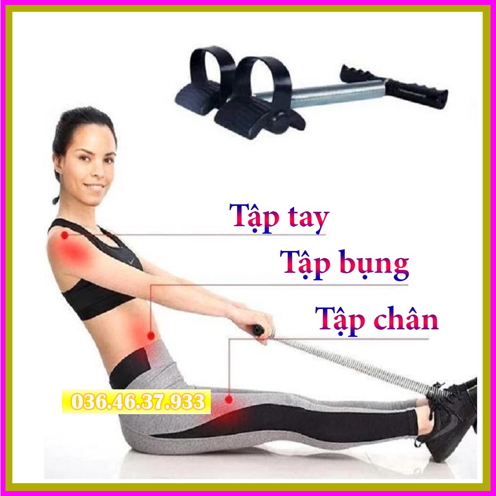 Dây kéo lưng tập cơ bụng đa năng bằng lo xo đàn hồi tập tay ngực gym tại nhà cho nam và nữ