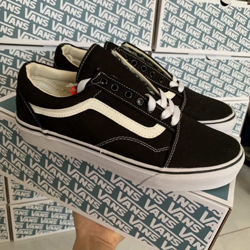 Giày⚡𝐕𝐚𝐧𝐬 𝐎𝐥𝐝 𝐒𝐤𝐨𝐨𝐥⚡ - Giày Sneaker 𝐕𝐚𝐧𝐬 Đen kẻ trắng nhung nỉ cao cấp nam nữ, đế đúc chắc chắn, cá tính D12