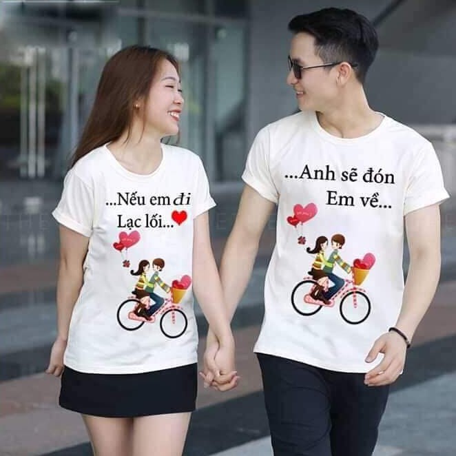 Áo Cặp Đôi Tình Yêu Unisex Ngắn Tay In 3D Nhịp Tim My Heart Siêu Dễ Thương, Vải Cotton Organic Mềm Mịn Thoáng Mát