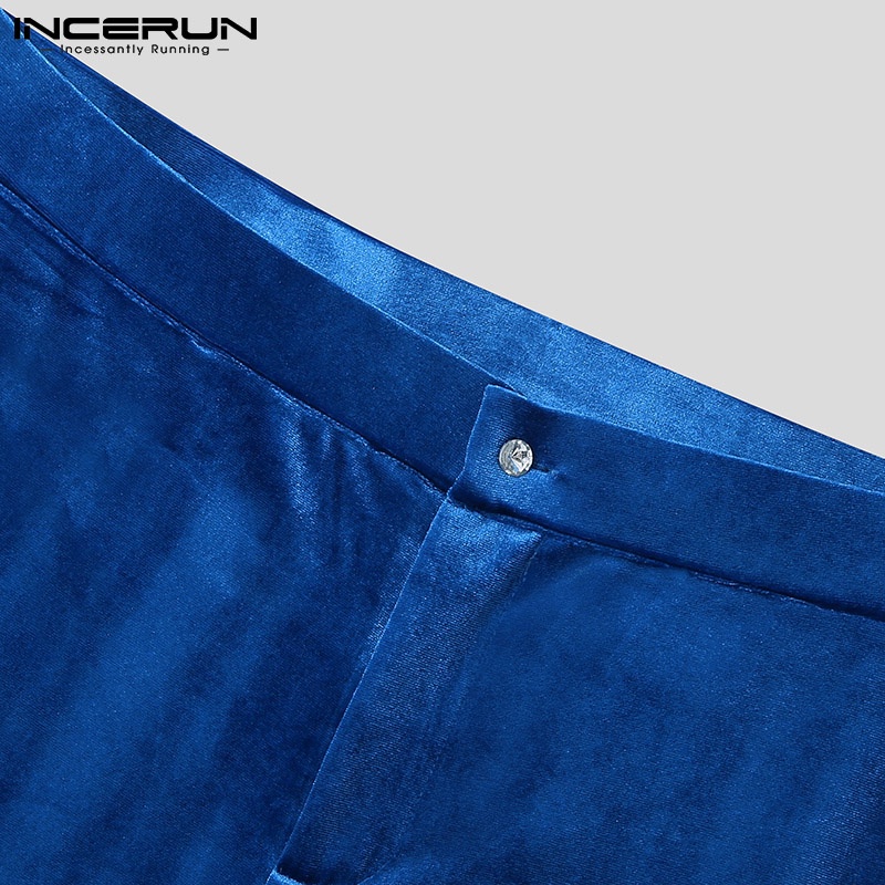 Quần dài INCERUN ống rộng xẻ tà màu trơn thời trang cá tính cho nam