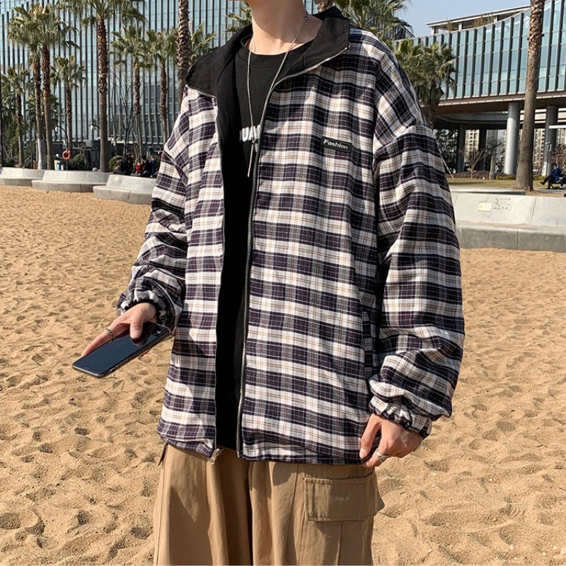 ✦ AFFLIGA ✦Áo khoác dáng rộng màu trơn thời trang thu đông phong cách Hàn Quốc cho nam size M-2XL