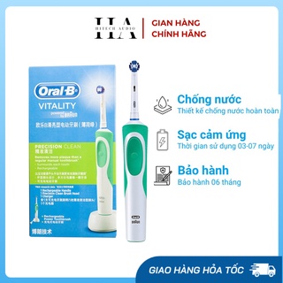 Bàn chải điện đánh răng tự động Oral-B D12 xanh lá làm sạch răng, hạn chế viêm nướu chính hãng