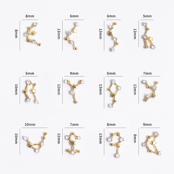 Phụ Kiện Trang Trí Móng Tay Hình 12 Chòm Sao