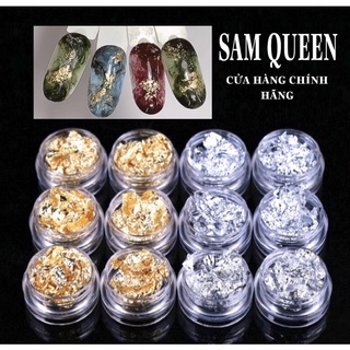 Sét 12hủ giấy bạc nhún trang trí móng tay cực sang.